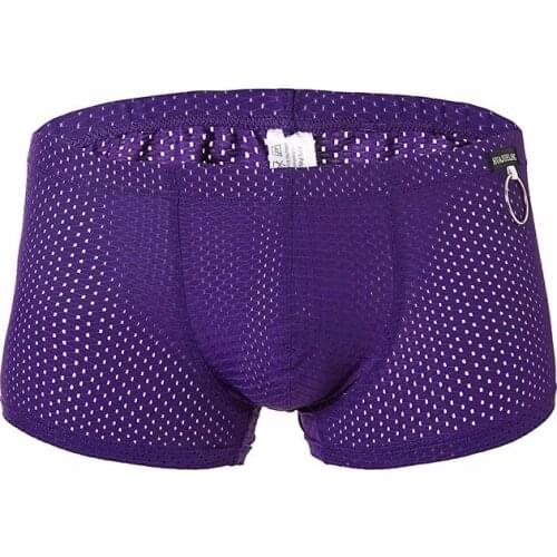 1 PCS Mens Fashion Sexy Mesh Breathable Honeycomb Boxer Shorts Summer Fashion Trend Breathable Boxer Shorts Set