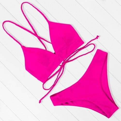 Swimwear Women 2021 Bikini Set Push Up Split Swimsuit Bandage Brazilian Biquinis Feminino Leopard Bikini Solid Swimsuit Women