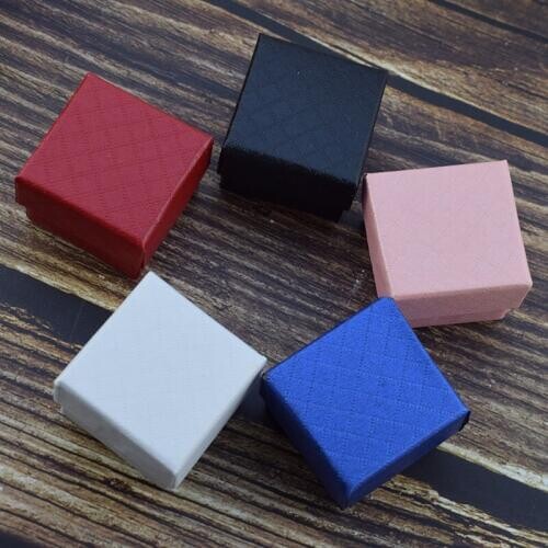Small Gift Box Wholesale 4x4x3cm Jewelry Organizer Box Storage Cute Box Carton For Rings Earrings / Red Blue Pink White Black