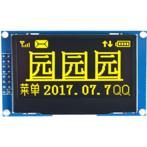 2.42 inch yellow Green blue 128x64 OLED display module 8bit-6800/8080 4-SPI Serial IIC I2C Interface 16PIN driver ssd1309