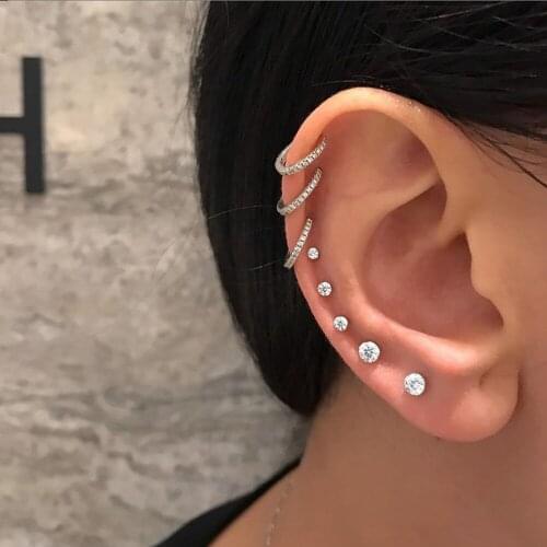 2020 New Fashion Bohemian Metal Earrings Set For Women Geometric Silver Color Crystal Simple Earring Boho Vintage Jewelry Gift