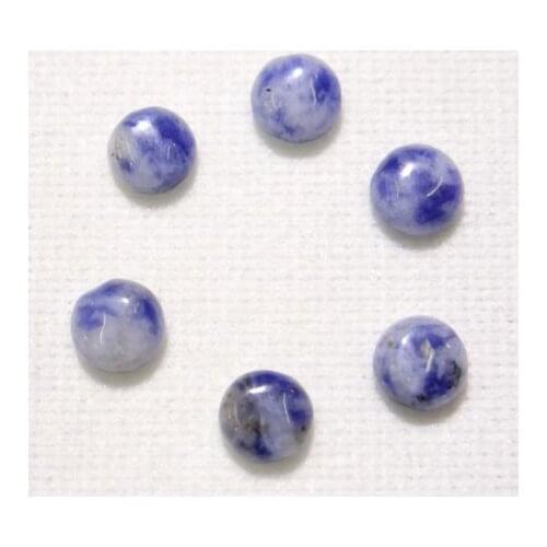 Wholesale 50pcs 6mm round cab cabochon beads brazil sodalite mixing Color Natural Stone Beads for jewelry making DIY