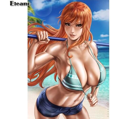 Print canvas anime One Piece Nami sexy girl art poster 40x60 50x70 60x90 custom living room bedroom hanging picture
