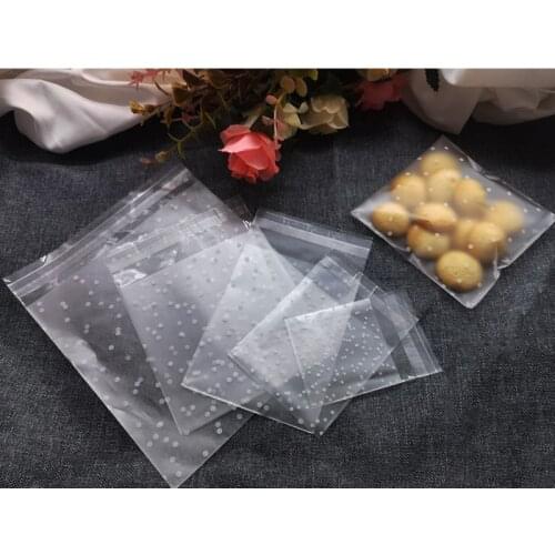 5 Size snacks transparent bag biscuit bread baking supplies white polka dot candy packaging birthday party wedding decoration