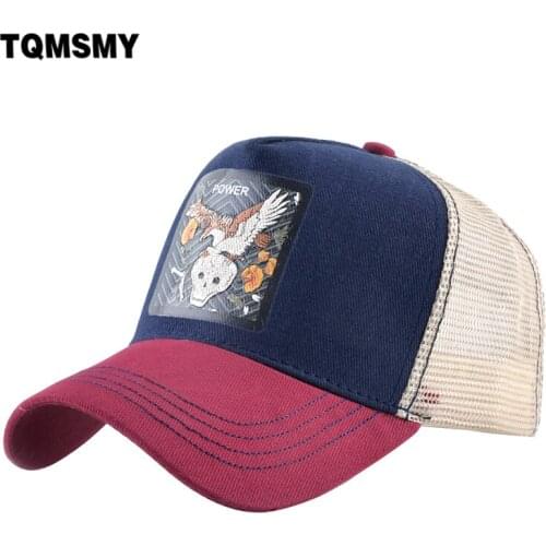 TQMSMY Breathable Mesh Baseball Cap Men Skull Pattern Trucker Caps Women Snapback Hip Hop Baseball Hat Unisex Visor Hat TME29