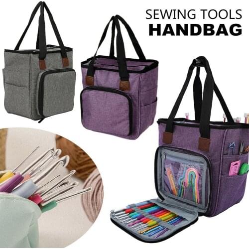 Portable Knitting Bag High Capacity Crochet Knitting Tool Storage Bag Case -OPK