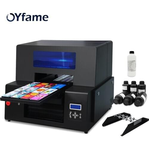 OYfame A3UV flatbed Printer a3uv printer for phone case bottle acrylic wood glass XP600 Printer A3uv Printing machine Fast Speed