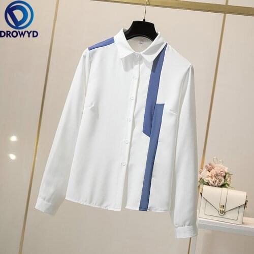 All Match Chiffon Striped Women Shirts Summer New 2021 Turn-Down Collar Long-Sleeved Slim Office Lady Outwear Tops