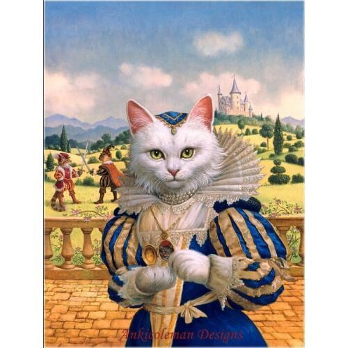 Needlework for embroidery DIY French DMC High Quality - Counted Cross Stitch Kits 14 ct Oil painting - Cat Princess