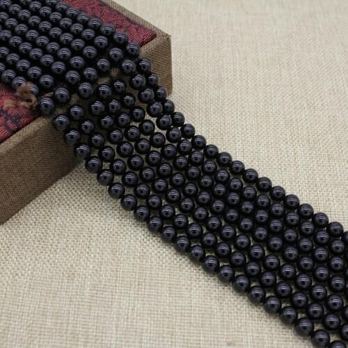 High Quality Striking Natural Black Tourmaline Round Beads Handmade Bracelet Stone Beads Tourmaline Beads 8MM For Jewelry Making