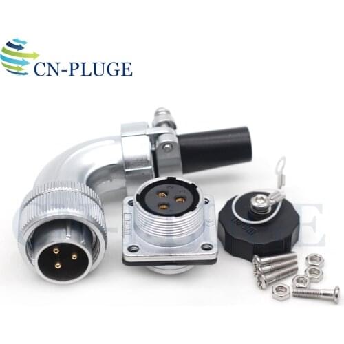 WEIPU WS20 Series 2 3 4 5 6 7 9 12 pin Waterproof Connector Square Panel Mount Connector Industrial Power plug and socket IP67