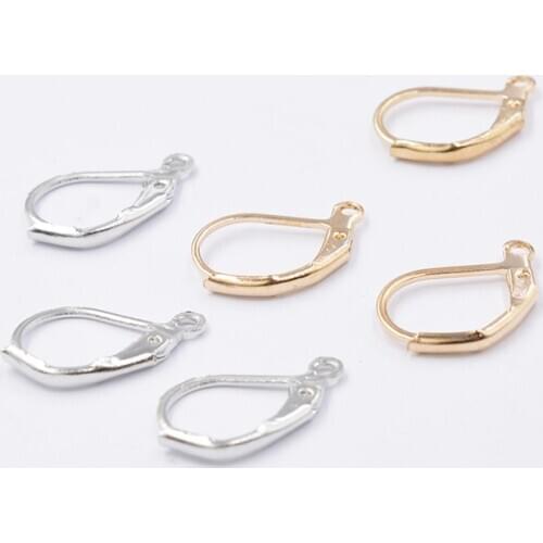 30pcs 15*10mm Earring Hooks Wire Base Settings Clasps & Hooks for DIY Jewelry Making Supplies