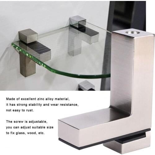 F Type Glass Clamp Thickened Clamp Glass Shelf Zinc Alloy Adjustable F Type Board Hardware Fittings