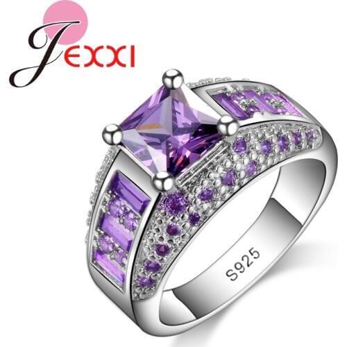 Shiny New Fashion 925 Sterling Silver Rings Bling Shinny CZ Zircon Smooth Luxury New Hollow Design For Women Female