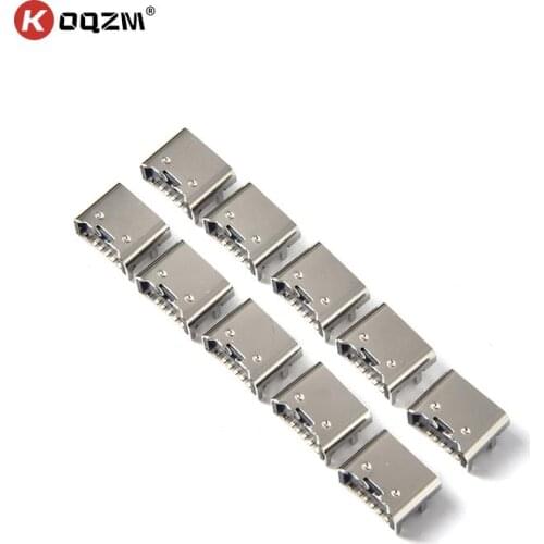 10pcs 6 Pin SMT Socket Connector Micro USB Type C 3.1 Female Placement SMD DIP For PCB Design DIY High Current Charging