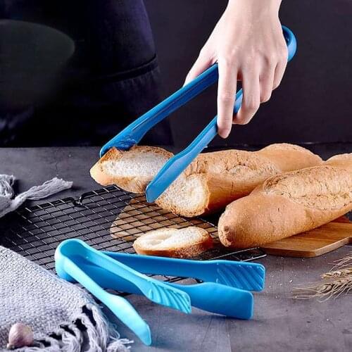 3Pcs/set Kitchen Food Tongs Plastic Salad Bacon Steak Clamp Tongs Children Mini Food Bread Clip Tools Gadget Reusable