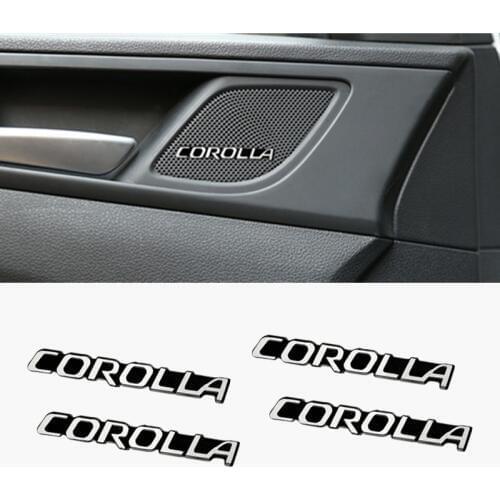 4pcs car audio decorate 3D Aluminum Badge Emblem Sticker For Toyota Corolla Car Styling
