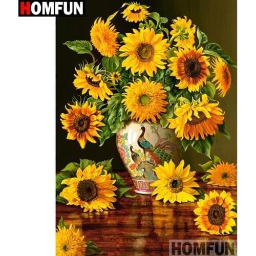HOMFUN Full Square/Round Drill 5D DIY Diamond Painting "Flower landscape" Embroidery Cross Stitch 3D Home Decor Gift A13376