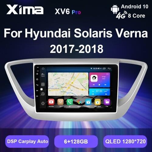 XIMA 2 Din Android Car Radio Multimedia Video Player Navigation GPS For solaris hyundai no dvd 2 din 2012 2013 2017 2018 verna