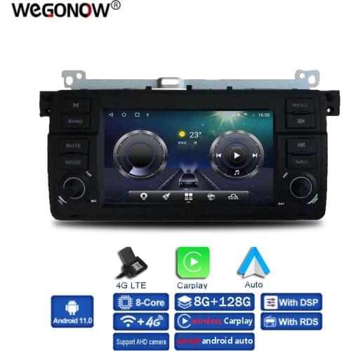 Carplay DSP Android 10.0 6GB+ 128GB 4G LTE Car multimedia DVD Player GPS WIFI Bluetooth RDS Radio For BMW 3 E46 M3 Rover 75 MG