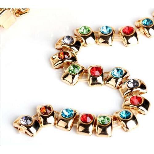 Free Shipping 5 yards Crystal Rhinestone Trim, Rhinestone Applique, Bridal Applique,Wedding Applique,Rhinestone Chain TONG049