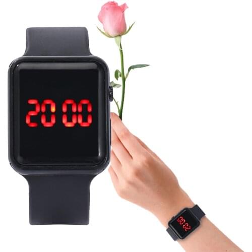 Men LED Digital Watches Silicone Adjustment Strap Military Wristwatch Concise Square Clock Electronic Watch Relogio Masculino