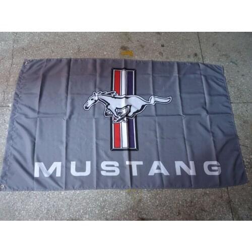 Free shipping 100% polyester mustang grey flag for car,mustang grey banner, 90X150CM size