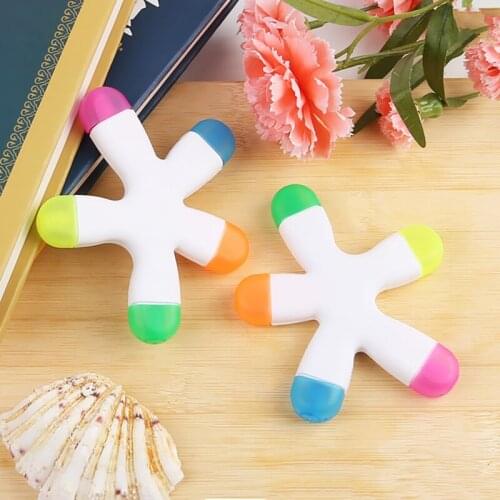 Creative Starfish Highlighter Polygon Highlighter Pen Color Marker Pen Multicolor Marker Pen for Children /Student