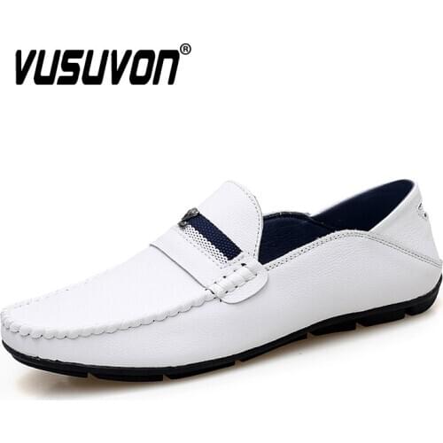 Leather Loafers Men Shoes 2020 Fashion Mccasion Slip On Casual Shoes for Man Light Soft Driving Shoes Male Foorwear Big Size