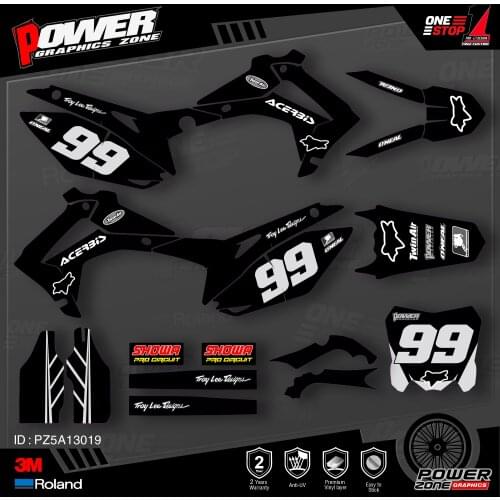 PowerZone Custom Team Graphics Backgrounds Decals 3M Stickers Kit For HONDA 2014-2017 CRF250R 2013-2016 CRF450R 019