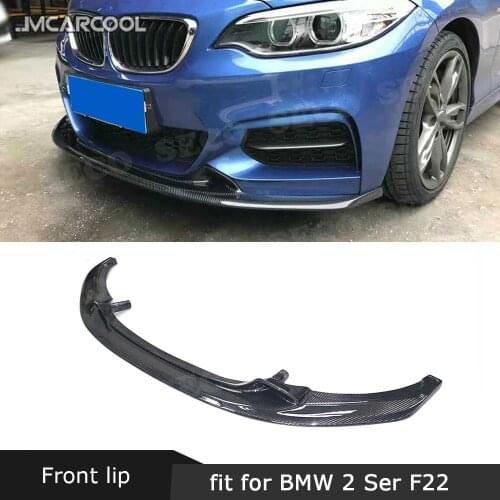 Carbon Fiber 2 Series Front Bumper Lip Spoiler Apron for BMW F22 220i 228i 235i M235i M tech 2014-2017 E Style