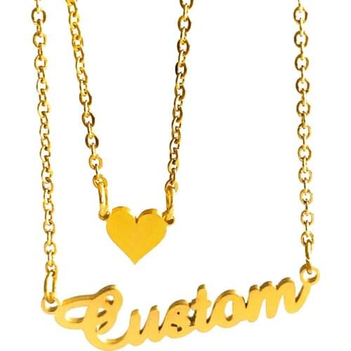 Personalized Name Necklace Stainless Steel Charm Custom Name Jewelry Any Name 30 Styles To Choose For Girl kids drop shipping