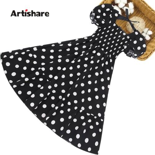 Girl Dress Dot Pattern Kids Party Dresses For Girls Summer Children Dresses Casual Style Girl Costume 6 8 10 12 14