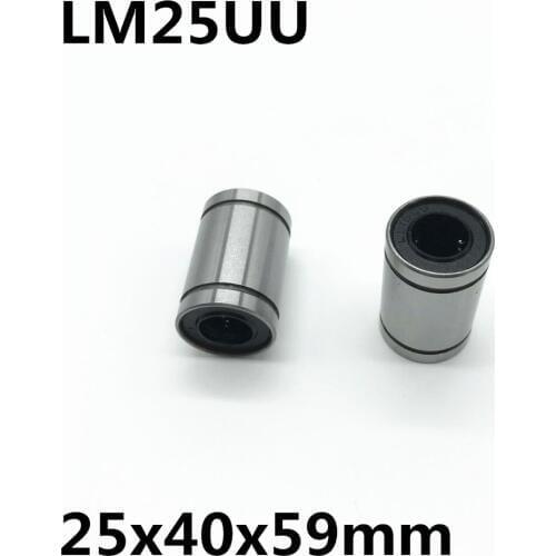 2pcs LM25UU ball bearing inner diameter 25x40x59mm guide linear optical axis bearings Linear motion bearings high quality