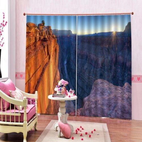 Custom Shower Curtain House Decor View of Famous Majestic Grand Canyon Red Rocks with Different Cliff Base Drapes
