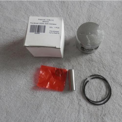 G5200 PISTON KIT 45MM FOR KOMATSU ZENOAH & MORE 5200 52CC CHAINSAWS CYLINDER KOLBEN ASSY RINGS PIN CLIPS ASSEMBLY FREE SHIPPING
