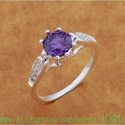 Silver Plated ring, Silver Plated fashion jewelry, nobby purple stone /eqzaniga bsbakjia AR560