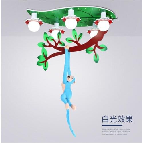 Cartoon creativity monkey ceiling lamp child room Boy Girl Bedroom warmth eye protection LED ceiling lamp free shipping