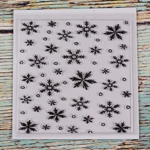Snowflakes background transparent clear stamp for DIY Scrapbooking/Card Making/Kids Christmas Fun Decoration Supplies