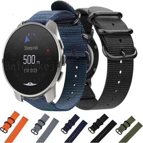 For SUUNTO 9 PEAK Wristband Woven Nylon Watch Strap For SUUNTO 3 BlackRing Buckle Fabric Band Watchband Bracelet Accessories