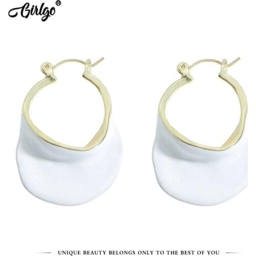 Girlgo Elegant Irregular Circle Round Resin Earrings for Women 2021 Bohemia Statement Drop Earrings Boho Cute Ear Jewelry