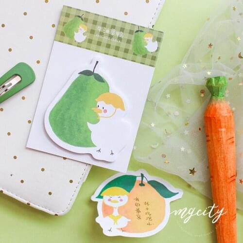 36 pcs/Lot Fruit Sticky Notes Peach Apple Strawberry Cat Pig Duck Adhesive post Memo Planner Diary Stickers Office School E6387