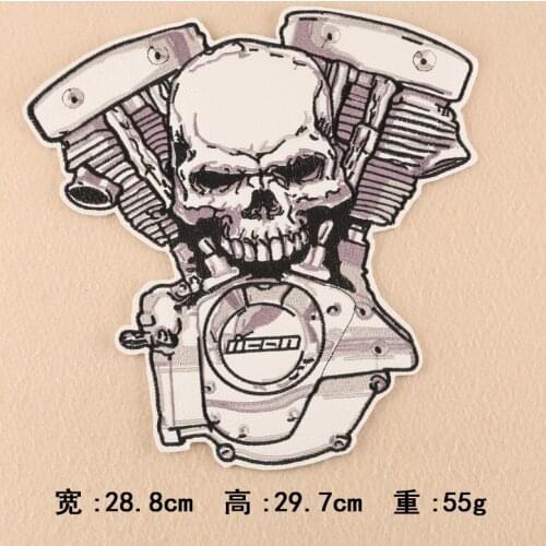 Super Quality 3 pcs big size Fashion Sku. Embroidered PU patches iron on motor jacket Motif Applique decor repair accessory