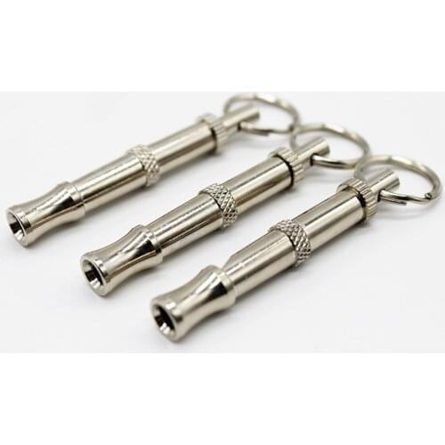 Puppy Pet Dog Whistle Two-tone Ultrasonic Flute Stop Barking Ultrasonic Sound Repeller Cat Training Keychain