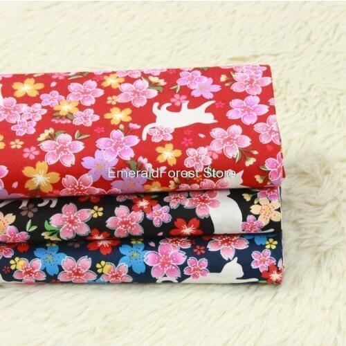 High-quality thin cotton cloth, cat printing cloth, hand-made DIY garment mouth gold bag fabric pure cotton 90cmx110cm