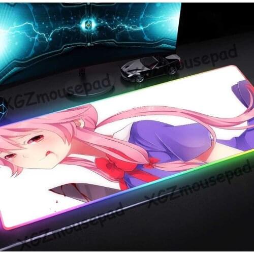 XGZ Large RGB Gaming Mouse Pad Lock Edge Cartoon Bloodthirsty Killer Custom Computer Desk Mat Speed Natural Rubber Non-slip Xxl