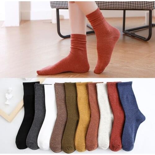 1 Pairs/Lot Women Retro Autumn Winter Cotton Socks For Girl Lady Socks Sweat Absorption High Quality Wholesale