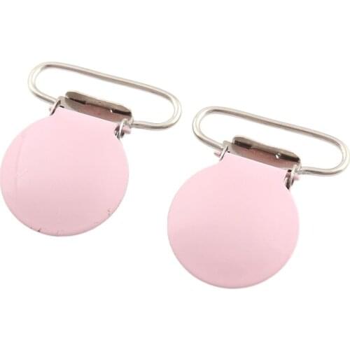 10pcs 36*26mm Pink Metal Vacuum plating Top Quality Suspender Pacifier Clips Straps Clasp for Webbing Trousers Accessories