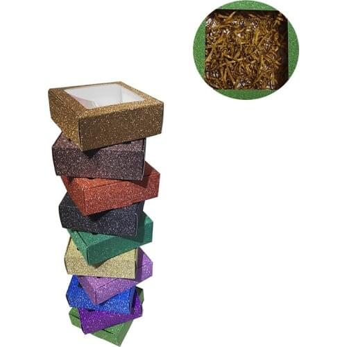 10pcs/lot glitter craft paper box with window Jewelry display gift package DIY candy Cookies Box Wedding party soap box