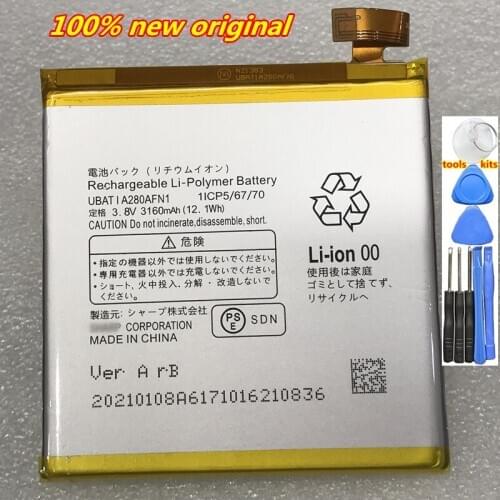 100% Original 3160mAh Replacement Battery For SHARP AQUOS UBATIA280AFN1 Cell Mobile Phone Batteries